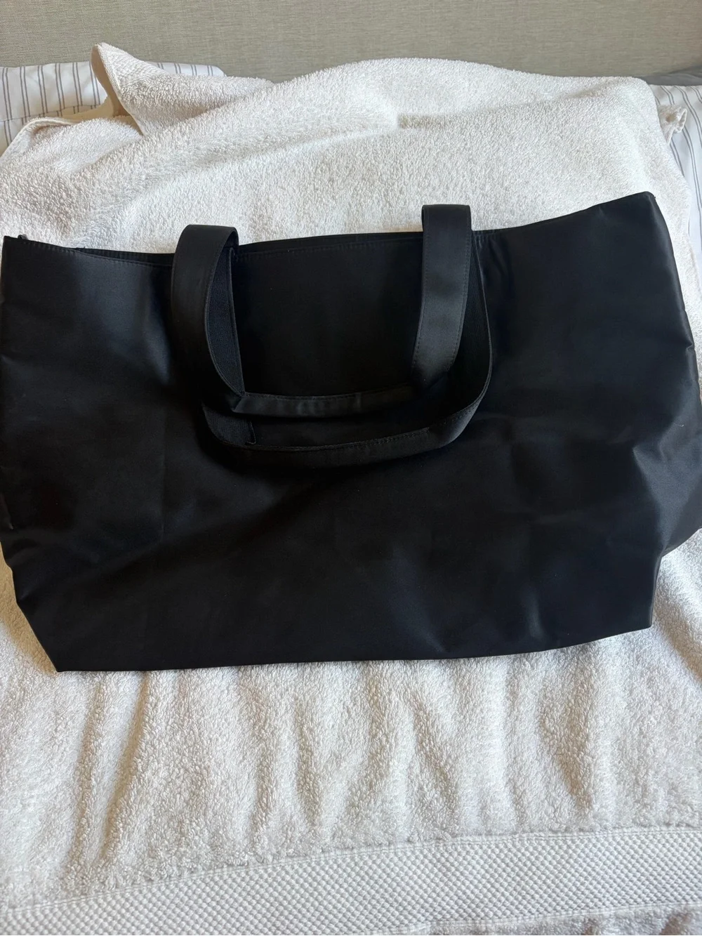 Victoria's Secret Black Tote with Gold Wing Emblem
